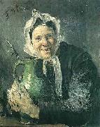 Fritz von Uhde Old woman with a pitcher oil on canvas